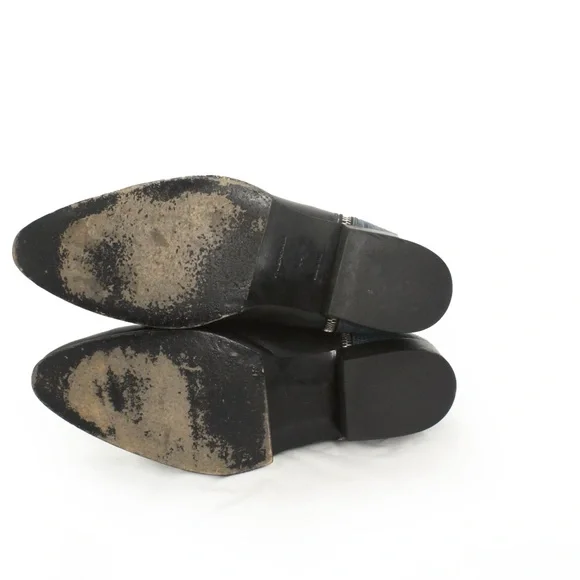 Balenciaga Side Zip Cowhide Leather Blue Python Zip Up Boots - Picture 9 of 10